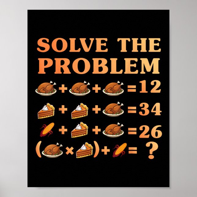 67 Six Seven Meme Math Thanksgiving Equation Logic Poster (Vorne)