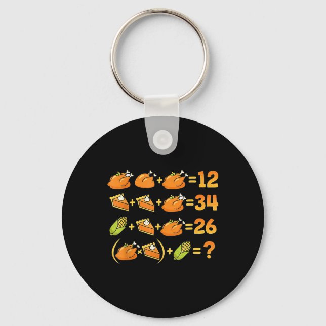 67 Six Seven Meme Math Thanksgiving Equation Logic Schlüsselanhänger (Vorderseite)