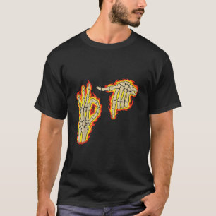 67 Six Seven Meme Skelett Feuer Vintage Rock Party T-Shirt