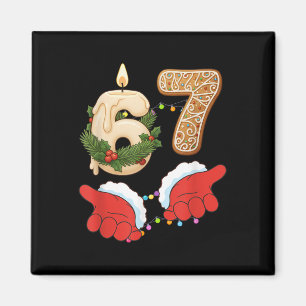 67 Six Seven Meme Weihnachtskerze Lebkuchen Gen Magnet