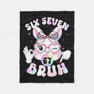 67 Six Seven Ostertag Bruh Bunny Gesicht Ostern Mä Fleecedecke