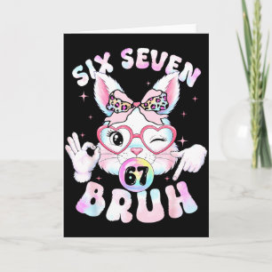 67 Six Seven Ostertag Bruh Bunny Gesicht Ostern Mä Karte
