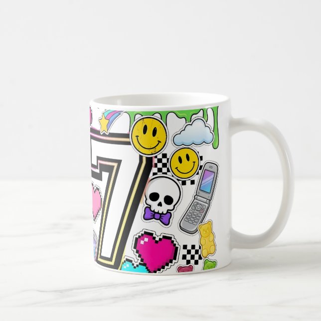 67 Six Seven Retro Y2K Ästhetik-Tasse  Kaffeetasse (Rechts)