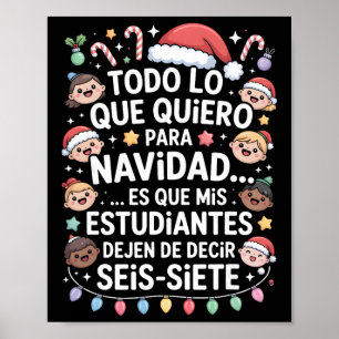 67 Six Seven Spanischlehrer Weihnachten Seis Siebe Poster