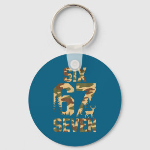67 Six Seven Tarnmuster Hirsch Bock Meme Lustig Ja Schlüsselanhänger