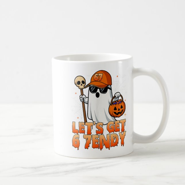 67 Six Sieben 6 7endy Let's Get Sendy Meme Hallowe Kaffeetasse (Rechts)