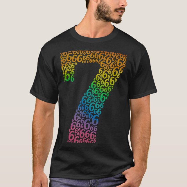 67 Sixty Seven Halloween Costume Rainbow Funny 6 7 T-Shirt (Vorderseite)