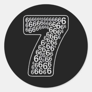 67 Sixty Seven Halloween-Kostüm-Design Lustig 6 7  Runder Aufkleber
