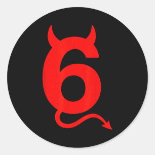 67 Sixty Seven Halloween-Kostüm Teufel Lustig 6 7 Runder Aufkleber