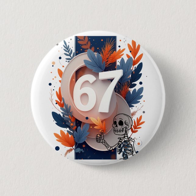 67 Skeleton Hand Halloween Button (Vorderseite)