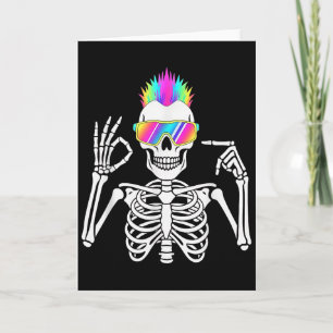 67 Skelett Gen Alpha Lustig Sechs Sieben Halloween Karte