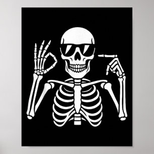 67 Skelett Lustiger Sechs Sieben Gen Alpha Hallowe Poster