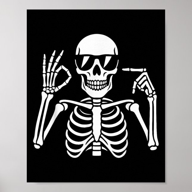 67 Skelett Lustiger Sechs Sieben Gen Alpha Hallowe Poster (Vorne)
