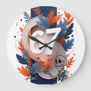 67 Skeletthand Halloween Große Wanduhr
