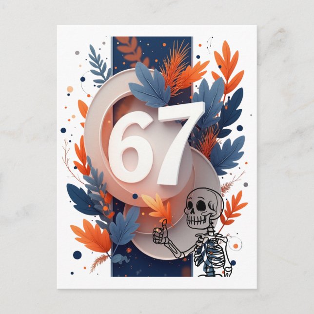 67 Skeletthand Halloween Postkarte (Vorderseite)