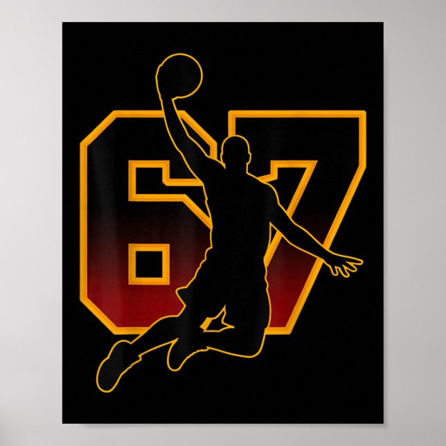 67 Sketll Meme Slam Dunk Position Six Seven Game T Poster (Vorne)