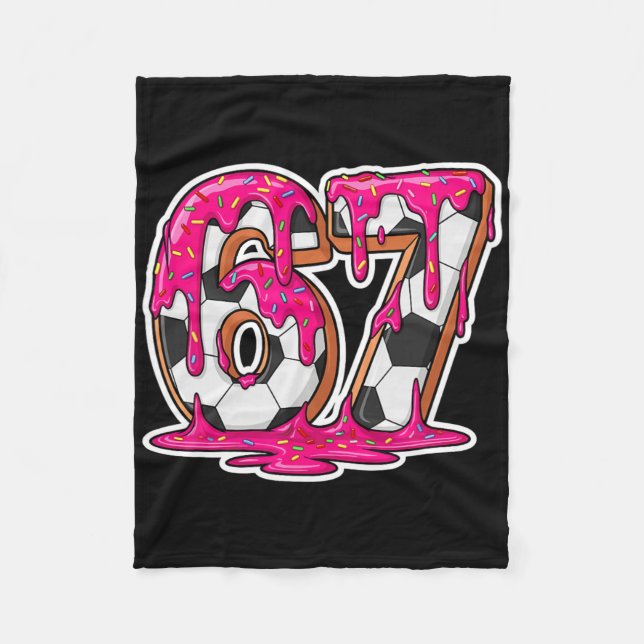67 Soccer Ice Cream Drip Brain Rot Meme _1  Fleecedecke (Vorderseite)