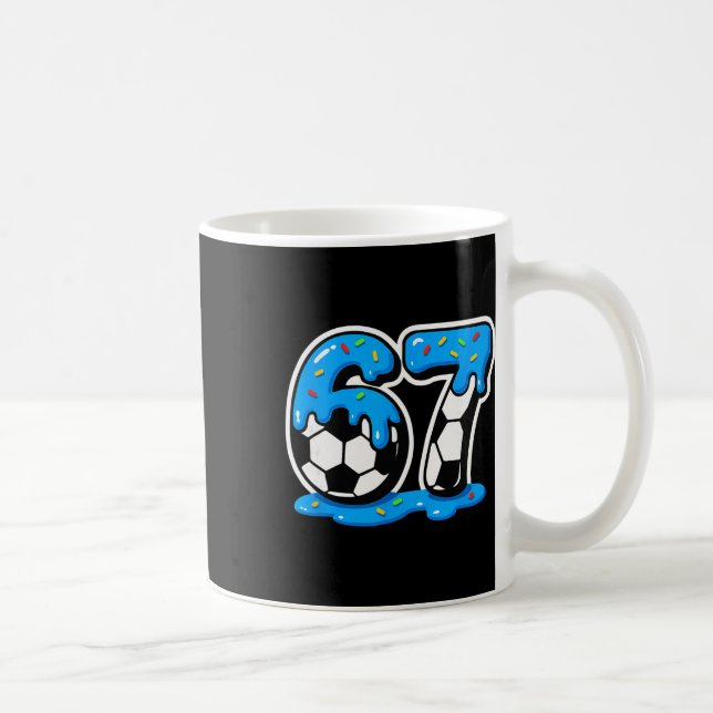 67 Soccer Ice Cream Drip Brain Rot Meme  Kaffeetasse (Rechts)
