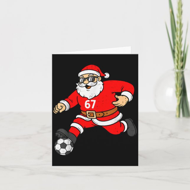 67 Soccer Santa Six Seven Meme Christmas Srt Men B Karte (Vorderseite)