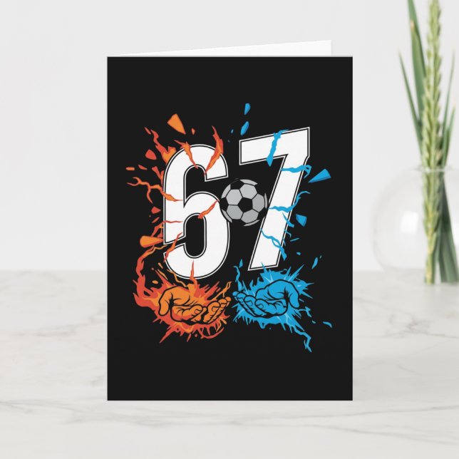 67 Soccer Six Seven Soccer 6 7 Kids Boys Girls Karte (Vorderseite)