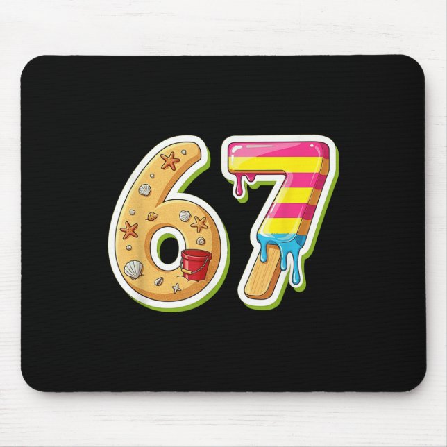 67 Sommer Strand Eiscreme Sand Design  Mousepad (Vorne)