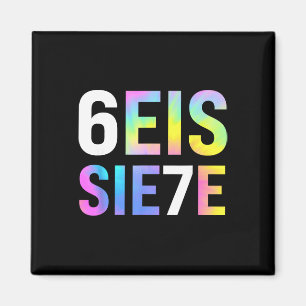 67 spanische Meme Seis Siete Six Seven lustige spa Magnet