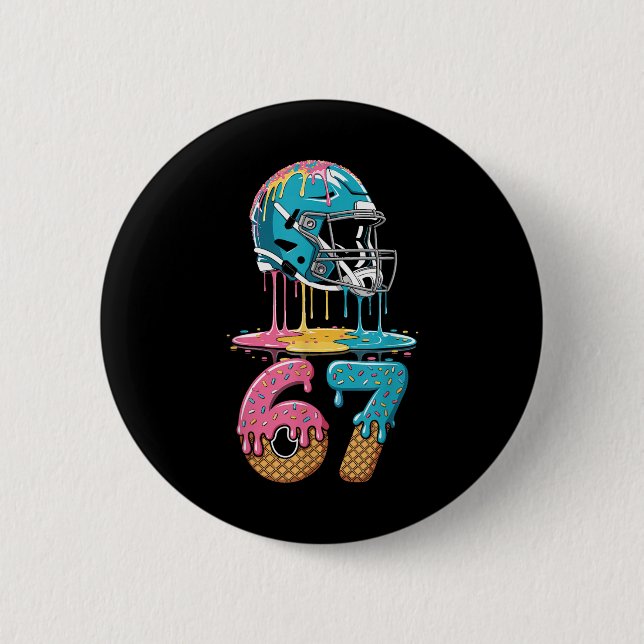 67 Spieler 67. Geburtstag Eiscreme American Footba Button (Vorderseite)
