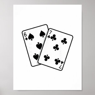 67 Spielkarten Meme Lustig Sechs Sieben Poster