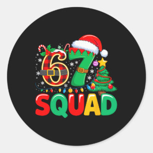 67 Squad Lehrer Weihnachten Lustig Feiertag Klasse Runder Aufkleber