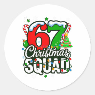 67 Squad Lehrer Weihnachten Lustig Feiertage Klass Runder Aufkleber