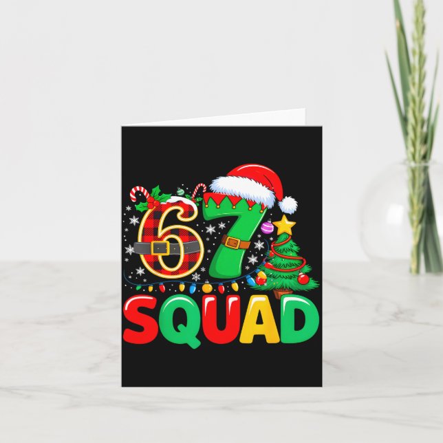 67 Squad Teacher Christmas Funny Holiday Clroom Cr Karte (Vorderseite)