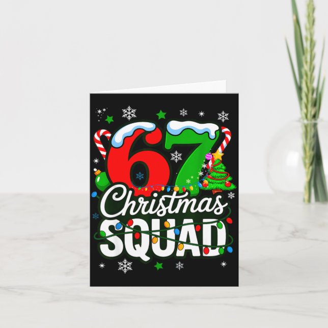 67 Squad Teacher Christmas Funny Holiday Clroom Cr Karte (Vorderseite)