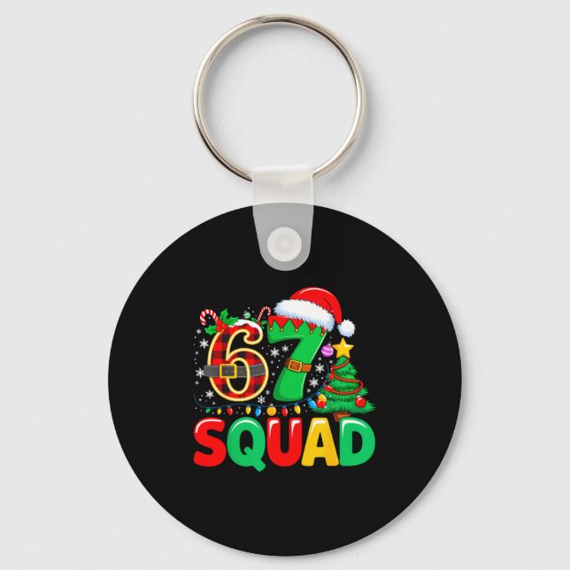 67 Squad Teacher Christmas Funny Holiday Clroom Cr Schlüsselanhänger (Vorderseite)