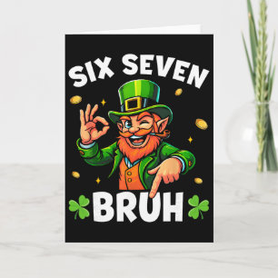 67 St. Patrick's Lustiger Six Seven Meme Kobold Ju Karte