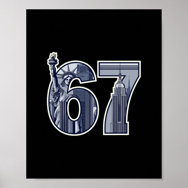 67 Statue Liberty Empire State Grafik  Poster (Vorne)