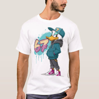67 Street Ente – Urbaner Cartoon-Stil T-Shirt
