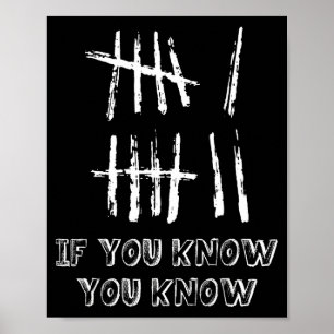 67 Strichliste Lustig Wenn du weißt, weißt du 6 7 Poster