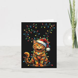 67 Tabby Orange Katze Weihnachtsmütze Santa Sechs  Karte