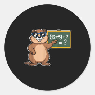 67 Tag der Murmeltiere 6-7 Meme Mathelehrer Sechs Runder Aufkleber