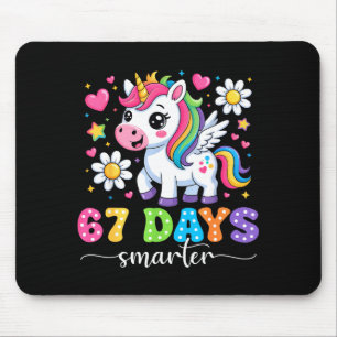 67 Tage cleverer Einhorn Mädchen Kind Lehrer 67. T Mousepad