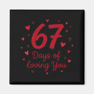 67 Tage des Liebens Lustiges Paar Valentinstag Magnet