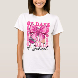 67 Tage Schule Coquette Schleife Sechs Sieben Meme T-Shirt