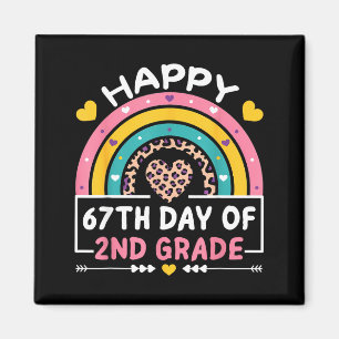67 Tage Schule Glücklicher 67. Tag der 2. Klasse L Magnet