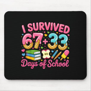 67 Tage Schule Überlebt Eiscreme-Drip-Apfel-Stift Mousepad