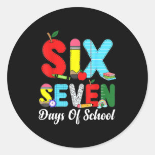 67 Tage Schult-Shirt Lehrer Kinder Lustig 67 Meme Runder Aufkleber