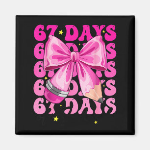 67 Tage Schultag Bleistift Kokette Schleife 67. Sc Magnet