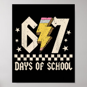 67 Tage Schultag Meme Slang Abcd Rock Jungen Mädch Poster