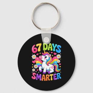 67 Tage smarter Einhorn Regenbogen 67. Schultag Schlüsselanhänger