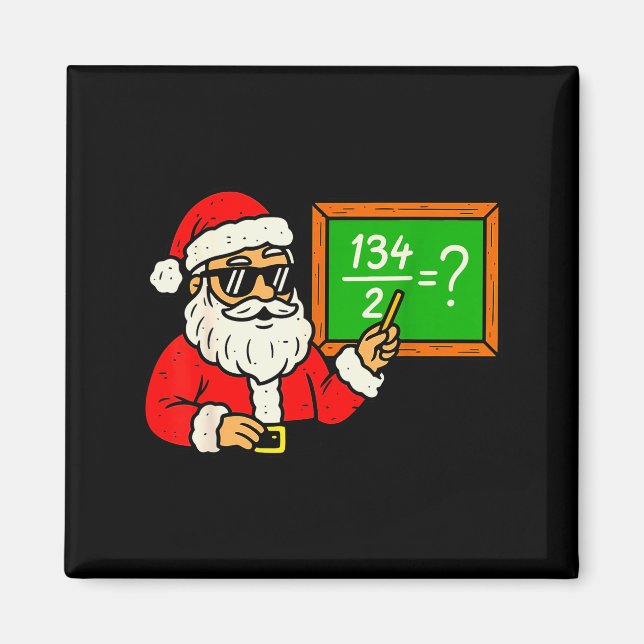 67 Teacher Christmas Santa Six Seven Meme Brainrot Magnet (Vorne)