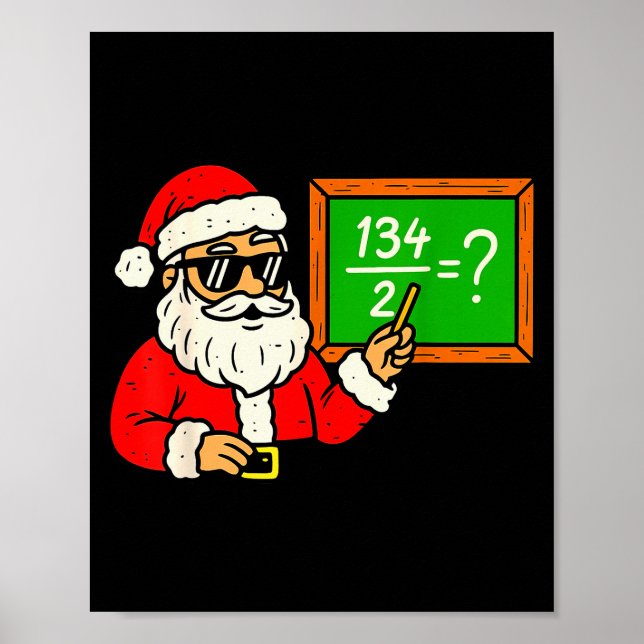 67 Teacher Christmas Santa Six Seven Meme Brainrot Poster (Vorne)